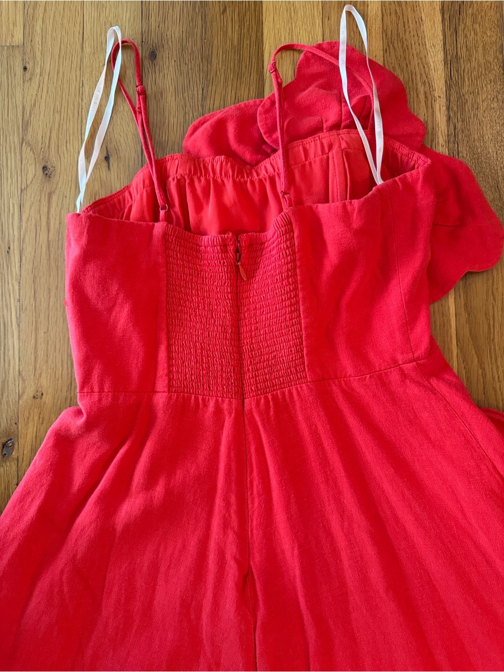 FARM Rio Red Floral-Appliqué Linen Dress Maxi Small - Picture 9 of 16